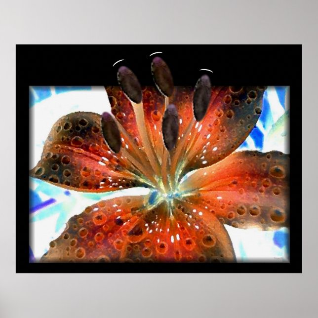 Affiches Lilie Abstraite 3D (Devant)