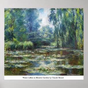 Affiches Lillies d'eau dans le jardin des Monets par Claude
