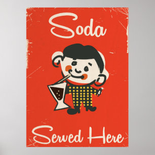 Affiches Limonade servie ici publicité vintage de boissons