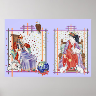 Affiches L'impératrice et l'empereur du Tarot