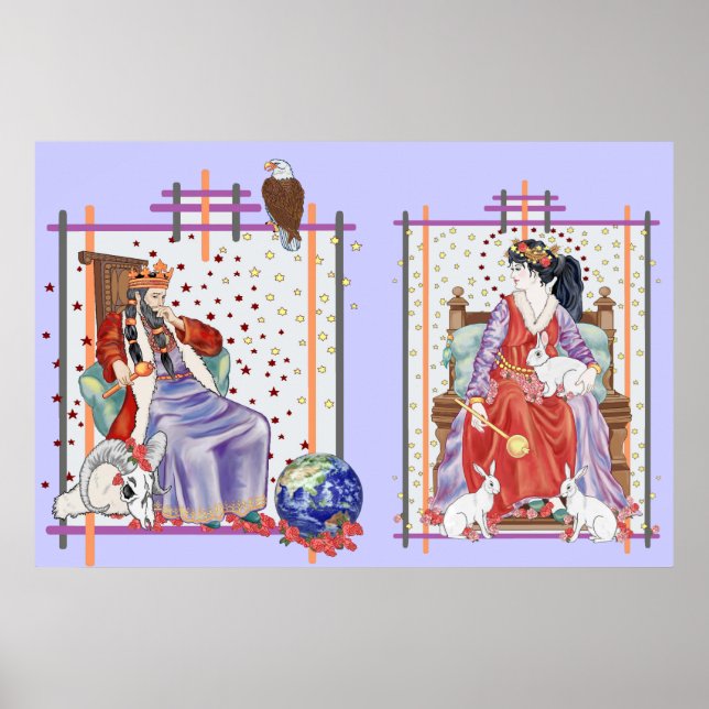 Affiches L'impératrice et l'empereur du Tarot (Devant)