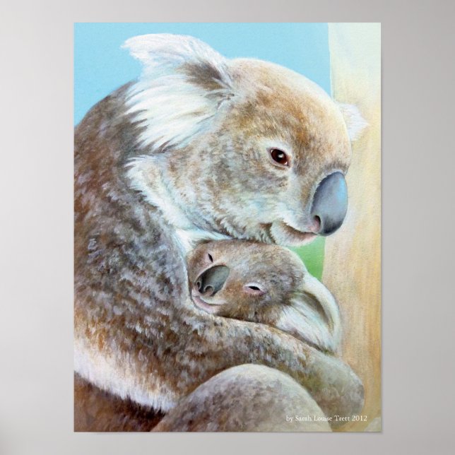 Affiches L'impression d'art fin portrait câlin de koala (Devant)
