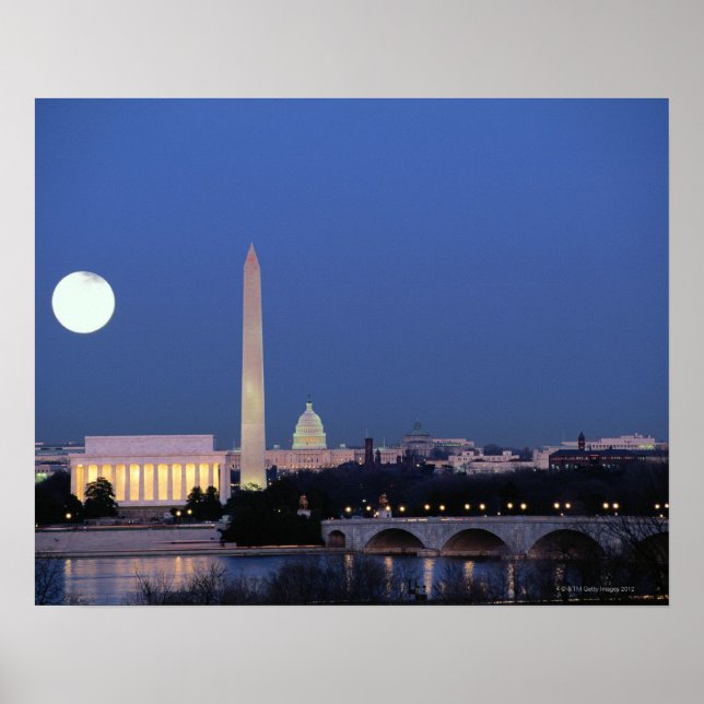 Affiches Lincoln Memorial, Washington Monument, États-Unis (Devant)