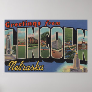 Affiches Lincoln, Nébraska - grandes scènes de lettre