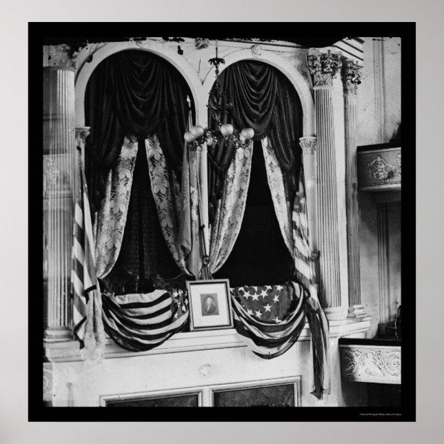 Affiches Lincoln's Box au Ford Theatre 1865 (Devant)