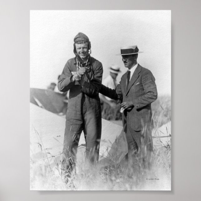 Affiches Lindbergh et Wright - Avion en panne (Devant)