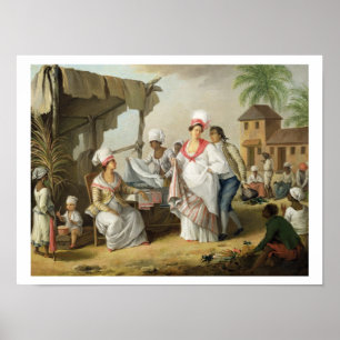 Affiches Linen Market, Roseau, Dominique, c.1780 (huile sur