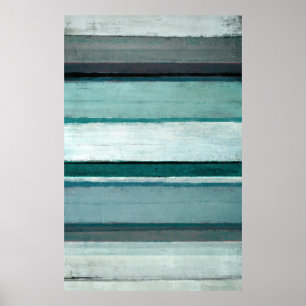 Affiches 'Link' Art Turquoise et gris Abstrait