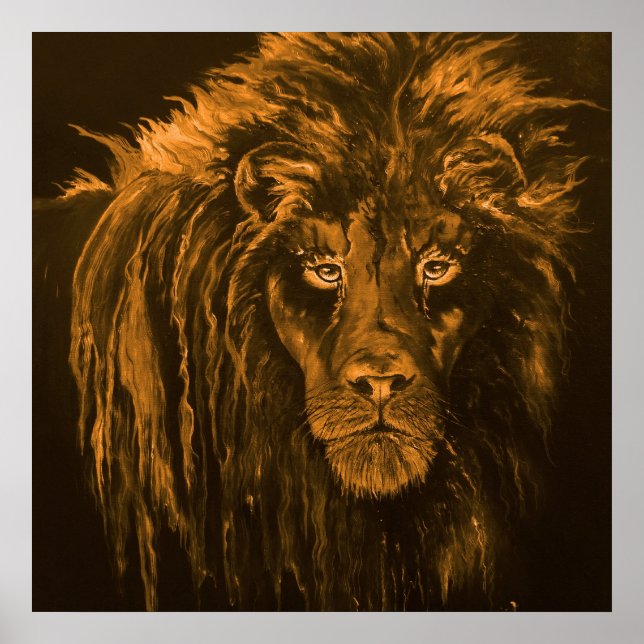 Affiches Lion à Sepia (Devant)