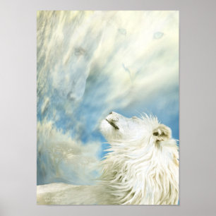 Affiches Lion blanc - dans l'affiche sauvage d'art de