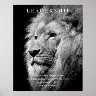 Affiches Lion de leadership motivationnel tendance