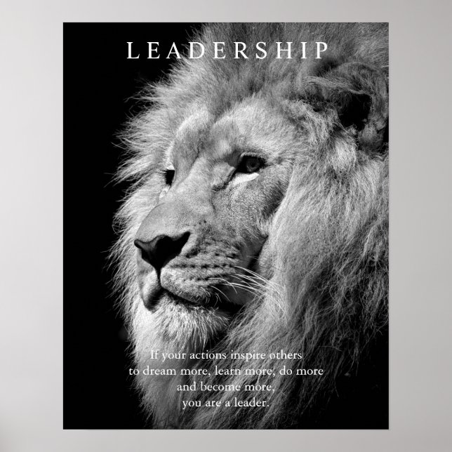 Affiches Lion de leadership motivationnel tendance (Devant)