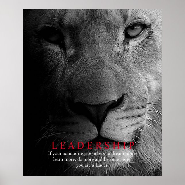 Affiches Lion de leadership motivationnel tendance (Devant)