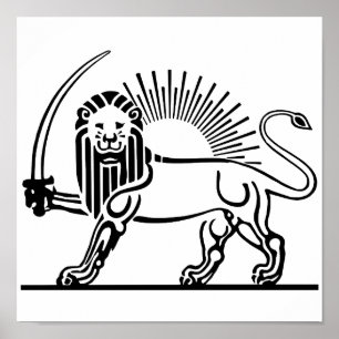 Affiches Lion de l'Iran et Sun (Shir-O-Khorshid)