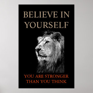 Affiches Lion Motivationnel tendance Croyez en vous-même
