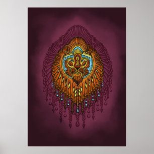 Affiches Lion Regal Spirit La Rue Mandala Tribale Ornée