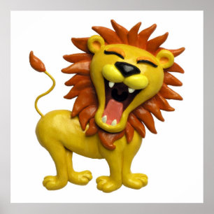Affiches Lion Rugissant Safari Baby Shower Nurserie