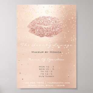 Affiches LIps maquillage Artiste Parties scintillant Rose G