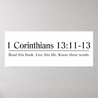 Affiches Lire la Bible 1 Corinthiens 13:11-13