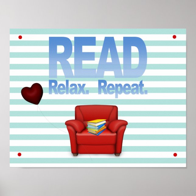 Affiches Lire, se détendre et répéter l'alphabétisation Imp (Devant)