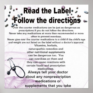 Affiches Lisez le Étiquette, suivez les instructions