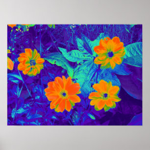 Affiches Lit à fleurs psychédélique 02