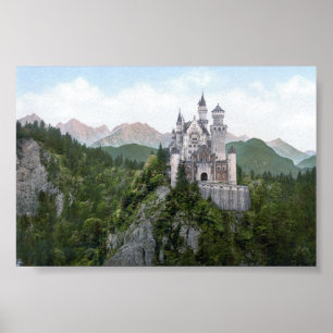 Affiches Lithographe du château de Neuschwanstein