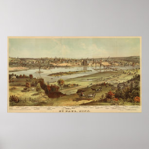 Affiches Lithographie 2 de St Paul, Minnesota