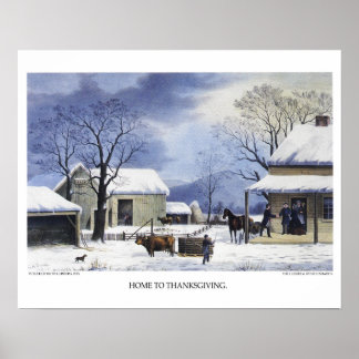 Affiches Lithographie de Currier & Ives : Accueil de Thanks