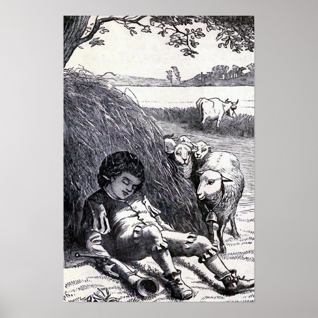 Affiches "Little Boy Blue" Illustration Vintage (Devant)