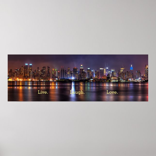 Affiches Live Laugh Love Skyline (Devant)