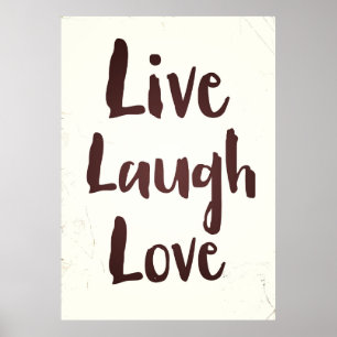 Affiches Live Laugh Love vintage citation inspirante