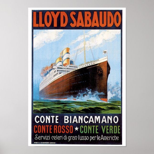 Affiches Lloyd Sabaudo Comte Biancamano (Devant)