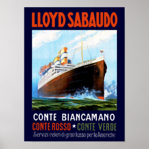 Affiches Lloyd Sabaudo ~ Conte Biancamano
