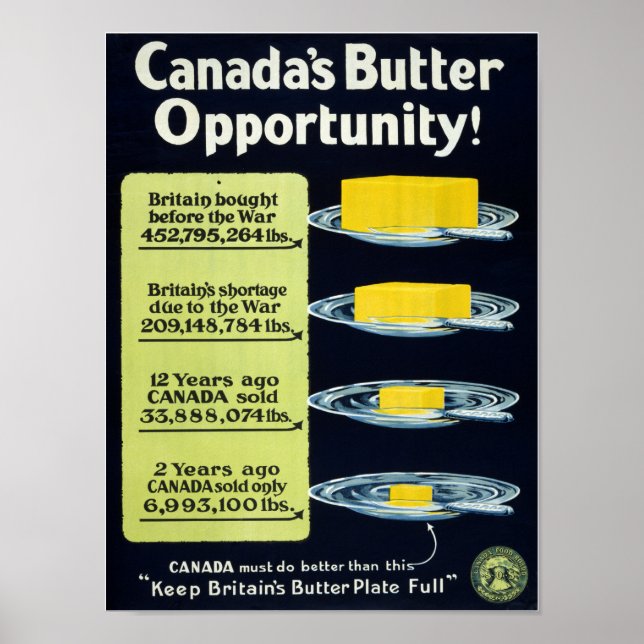 Affiches L'occasion du beurre au Canada (toile) (Devant)
