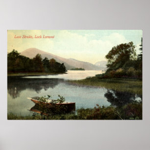 Affiches Loch Lomond, Ecosse, Luss Straits 1915 Vintage