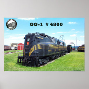 Affiches Locomotive GG-1 #4800 -2- de chemin de fer de la