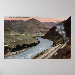 Affiches Locomotives à vapeur sur la voie