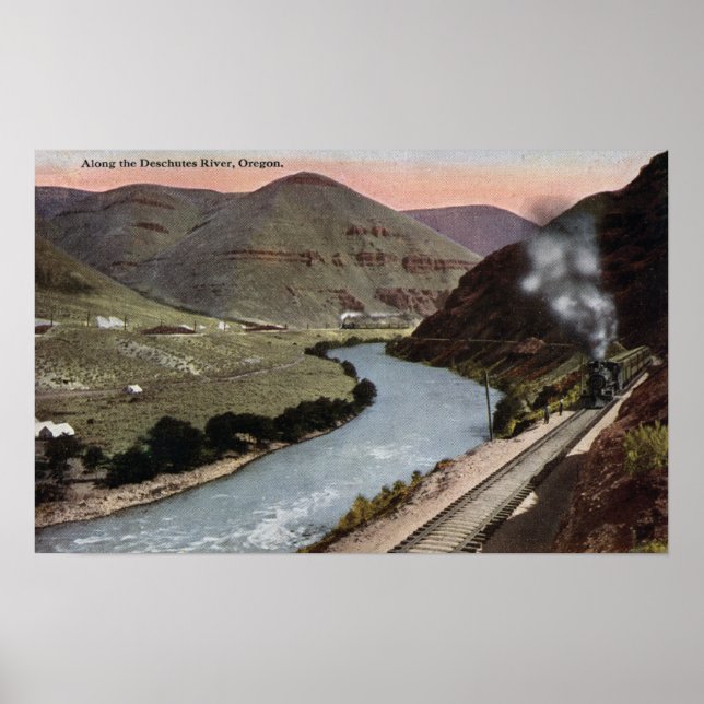 Affiches Locomotives à vapeur sur la voie (Devant)