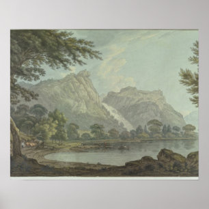 Affiches Lodore Rocks - chute et distance du chalet (stylo