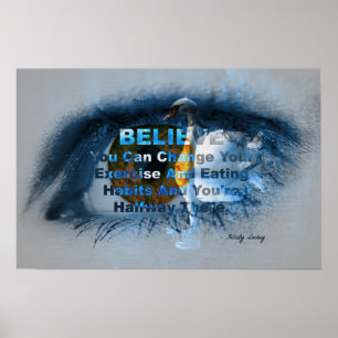 Affiches L'oeil Brown de la croyance en forme physique!