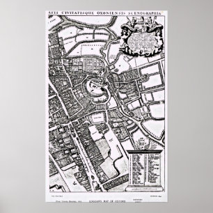 Affiches Loggan's map of Oxford, Western Sheet