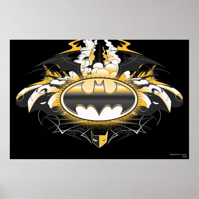 Affiches Logo Batman avec voitures (Devant)