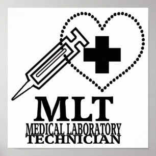 AFFICHES LOGO DE TECHNOLOGIE MÉDICALE DE SYRINGE DU COEUR M