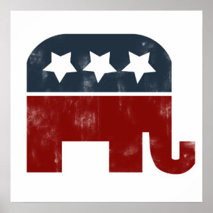 Affiches Logo d'éléphant GOP