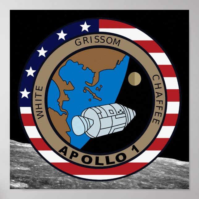 Affiches Logo du patch de mission Apollo 1 (Devant)