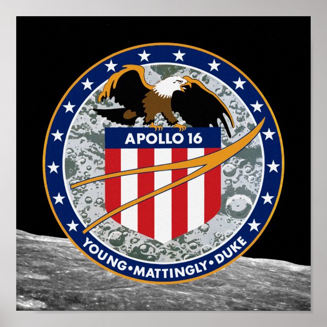 Affiches Logo du patch de mission NASA Apollo 16 (Devant)
