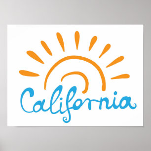 Affiches Logo ensoleillé de la Californie