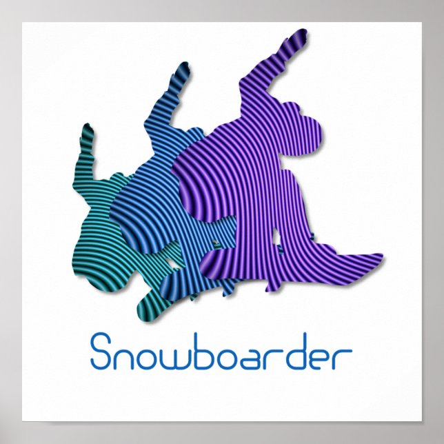 Affiches Logo Snowboarder Imprimer (Devant)