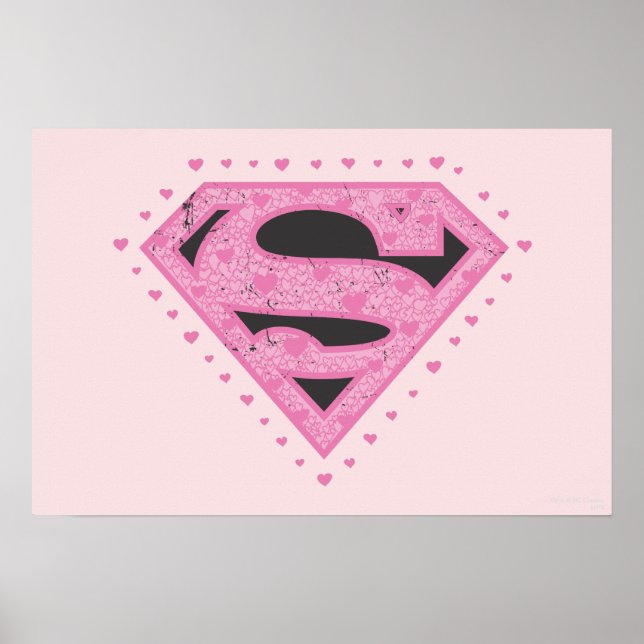 Affiches Logo super-fille en uniforme noir et rose (Devant)
